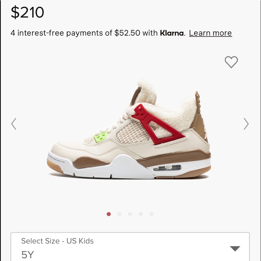 Jordan retro 4 where the wild things are size 5y or a women 7